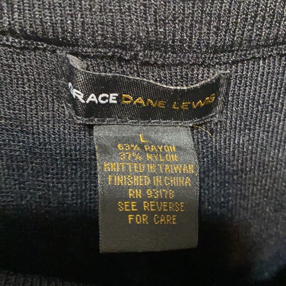 GRACE DANE LEWIS BLACK/BLUE TRIM SWEATER PANT SUIT SZ L - Picture 12 of 12